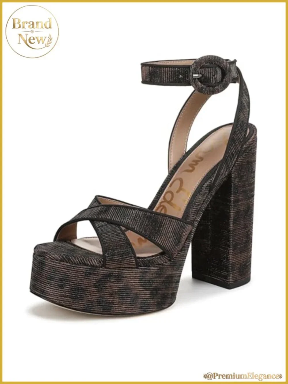 Women's Platform Heel Sandals with Ankle Strap, Open Toe, 4.88